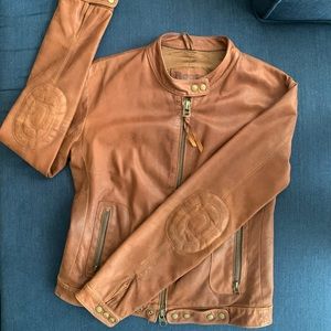 Roots Brown Leather Jacket